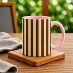 Pink-Beige and Brown Stripe