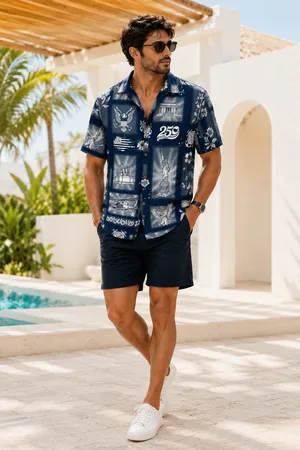 Navy Blue American Pride Hawaiian Shirt Patriotic