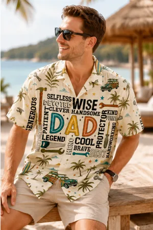 Best Dad Ever Tropical Hawaiian Shirt Fathers Day Gift
