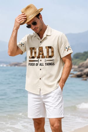 Dad Fixer Of All Things Fathers Day Hawaiian Shirt Gift For Dad