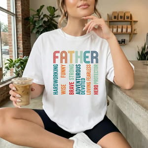 Strong Loving Father Typography Graphic T-Shirt