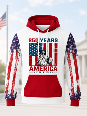 America 250 Years Statue of Liberty Patriotic Hoodie