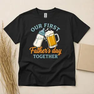 Beer And Bottle First Fathers Day T-Shirt