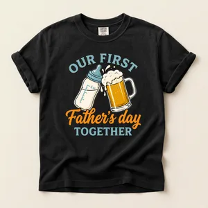 Beer And Bottle First Fathers Day T-Shirt