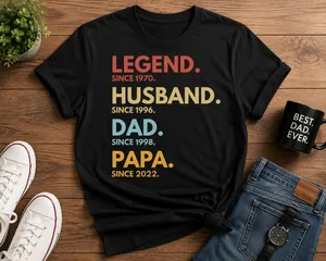 Custom Dad Timeline T-Shirt Personalized Fathers Day Gift For Dad