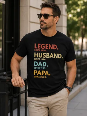Custom Dad Timeline T-Shirt Personalized Fathers Day Gift For Dad