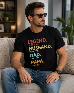 Custom Dad Timeline T-Shirt Personalized Fathers Day Gift For Dad