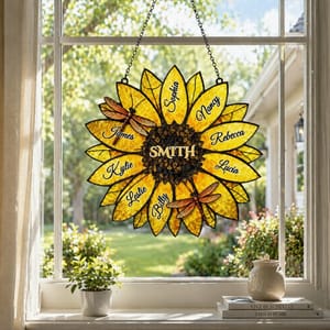 Custom Family Legacy Sunflower Suncatcher