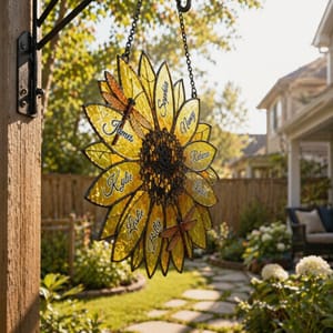 Custom Family Legacy Sunflower Suncatcher