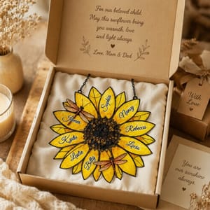 Custom Family Legacy Sunflower Suncatcher