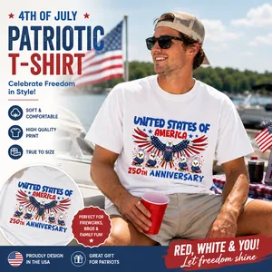 Personalized USA 250th Anniversary Eagle Family Shirt – Custom Names Patriotic Bald Eagle Design – America 250 Celebration Independence Day T-Shirt