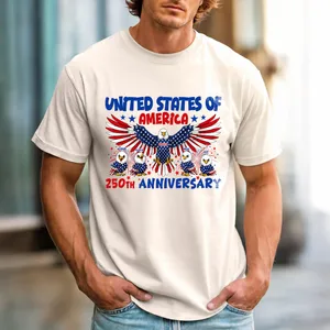 Personalized USA 250th Anniversary Eagle Family Shirt – Custom Names Patriotic Bald Eagle Design – America 250 Celebration Independence Day T-Shirt