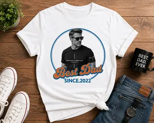 Personalized Best Dad Since Year Photo T-Shirt