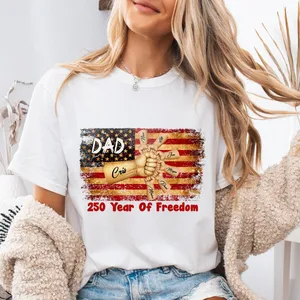 Custom Dad & Kids Fist Bump 250 Years of Freedom T-Shirt – Personalized Family Names Patriotic USA Independence Day Gift
