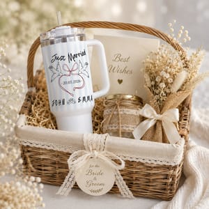 Custom Just Married 40oz Tumbler Wedding Gift