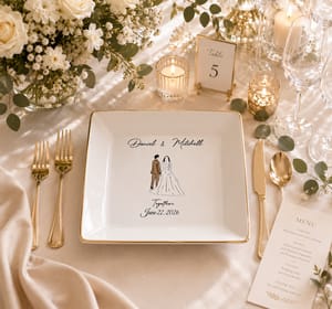 Personalized Wedding Plate, Custom Couple Names Dish, Wedding Keepsake Plate, Bride and Groom Gift, Anniversary Memory Plate