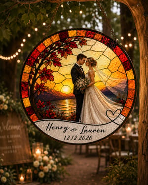 Custom Bride and Groom Suncatcher Wedding Gift For Wedding
