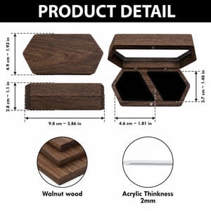 Personalized Wooden Wedding Ring Box – Custom Couple Names and Date with Elegant Botanical Line Art