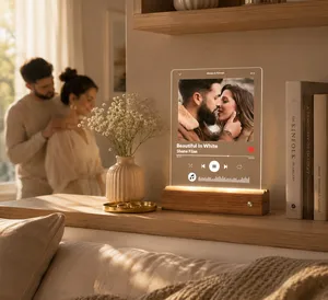 Custom Photo Acrylic Music Plaque LED Lamp For Wedding Songs