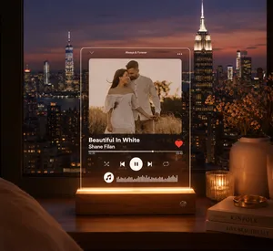 Custom Photo Acrylic Music Plaque LED Lamp For Wedding Songs