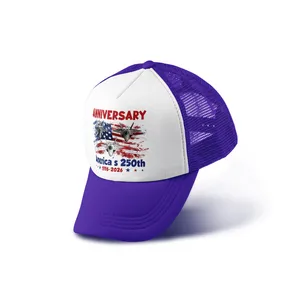 America's 250th Anniversary Trucker Hat 1776-2026 | Patriotic USA Cap with Fighter Jets | Independence Day 2026 Snapback Hat | American Flag Mesh Cap