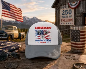 America's 250th Anniversary Trucker Hat 1776-2026 | Patriotic USA Cap with Fighter Jets | Independence Day 2026 Snapback Hat | American Flag Mesh Cap