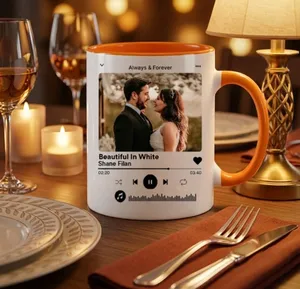 Personalized Photo Music Plaque Coffee Mug For Wedding Songs
