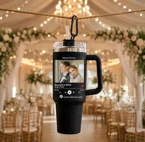 Personalized Photo Music Plaque Coffee Tumbler For Wedding Songs