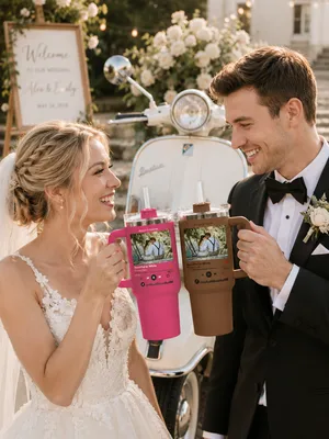 Set of 2 Personalized Photo Music Plaque Tumblers For Wedding Songs