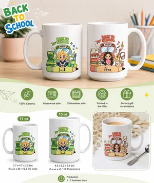 Personalized Back To School Mug for Students – Custom School Coffee Mug – Student Gift Cup