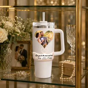 Custom Photo Tumbler Love You To The Moon Gift For Partner