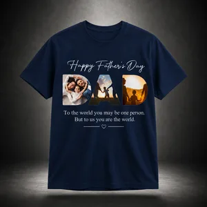 Personalized Father's Day Photo Collage T Shirt – Upload Your Own Photos for Dad