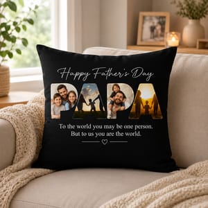 Personalized Picture Pillow for Dad – Upload Your Favorite Family Photos
