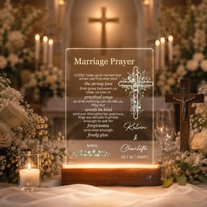 Christian Marriage Prayer LED Night Light Wedding Gift for Newlyweds