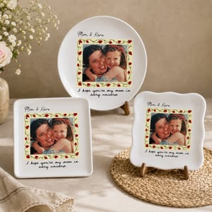 A Love That Lasts Forever - Personalized Mom Photo Jewelry Dish, Custom Picture Trinket Plate, Mother's Birthday Gift, Jewelry Holder, Keepsake Decorative Plate, Multi-Shape Gift