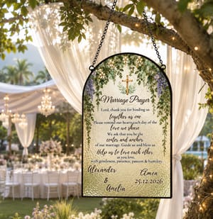 Personalized Christian Marriage Prayer Suncatcher Wedding Gift