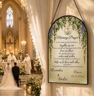 Personalized Christian Marriage Prayer Suncatcher Wedding Gift