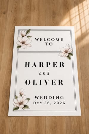 Personalized Floral Wedding Welcome Sign