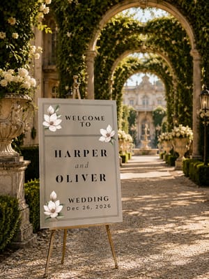 Personalized Floral Wedding Welcome Sign