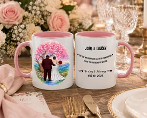 Custom Bride and Groom Mug Set - Personalized Wedding Gift