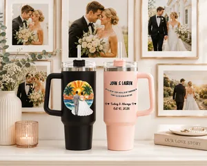 Personalized 2pc Couple Tumbler Set - Custom Wedding Gift