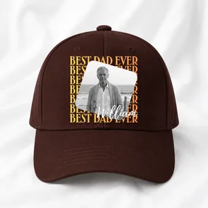 Custom Photo Best Grandpa Ever Cap Personalized Name Cap