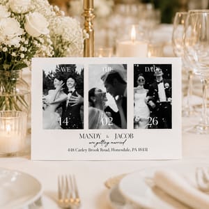 Personalized Wedding Invitation with Photos, Custom Save the Date Card, Couple Photo Wedding Invite, Elegant Wedding Announcement, Printable Wedding Invitation