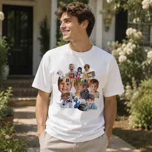 Personalized Happy Birthday Photo Collage T-Shirt