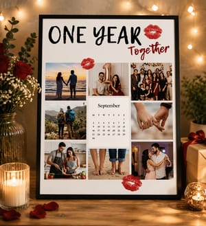Personalized Monthly Calendar Memory Art Poster
