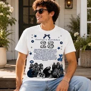 Personalized Birthday Tribute Team Photo T-Shirt