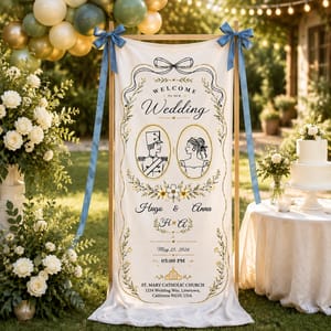 Personalized Royal Portrait Wedding Banner