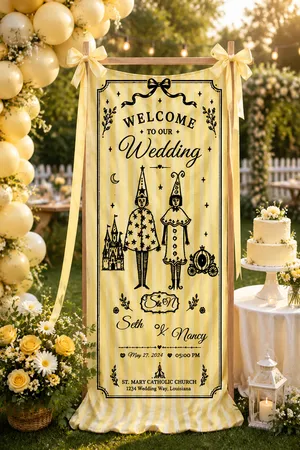 Personalized Wedding Fairytale Story Banner