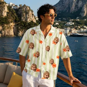 Personalized Face Hawaiian Shirt, Custom Photo Tropical Shirt, Funny Beach Button Up, Vacation Aloha Shirt, Custom Summer Gift for Men & Women
