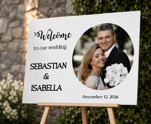 Personalized Photo Wedding Welcome Sign - Custom Shape Board